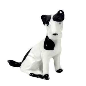 Vintage Miniature Jack Russell Terrier Dog 2" puppy Germany Figurine Black White